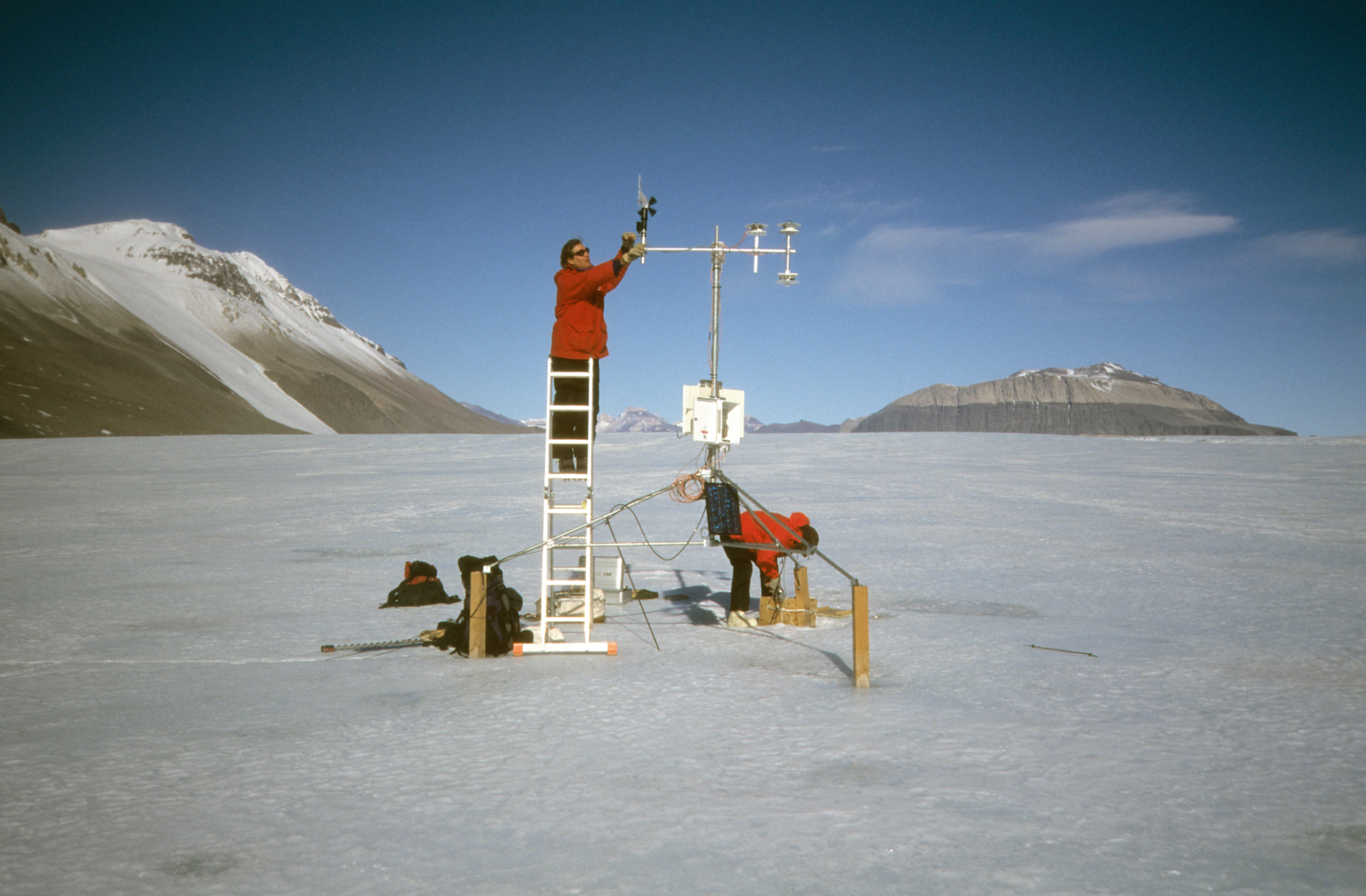 Meteorological station on glacier surface